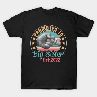 Hand Touch Hand Promoted To Big Sister Est 2022 Happy To Me T-Shirt